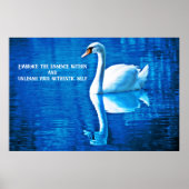 Inspirerend Rondje Renkend Blauw & Wit Poster (Voorkant)