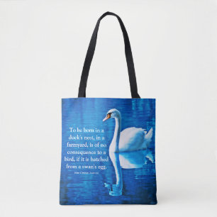 Inspirerend Rondje Renkend Blauw & Wit Tote Bag