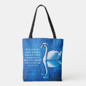 Inspirerend Rondje Renkend Blauw & Wit Tote Bag (Achterkant)