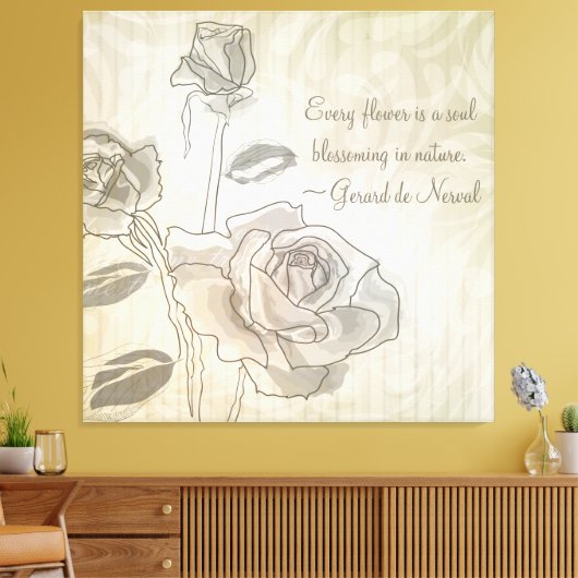 Inspirerend  Roos gewikkeld Canvas (Insitu (Woonkamer))