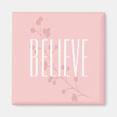 Inspirerend Roze Bloemen Geloof Magneet (Voorkant)
