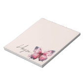 Inspirerend Roze Blush Hope Butterfly Notitieblok (Linkerzijde)
