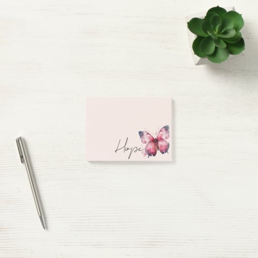 Inspirerend Roze Blush Hope Butterfly Post-it® Notes (Kantoor)