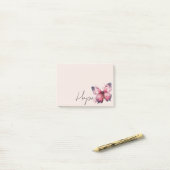 Inspirerend Roze Blush Hope Butterfly Post-it® Notes (Op bureau)