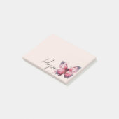 Inspirerend Roze Blush Hope Butterfly Post-it® Notes (Schuin)