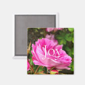 Inspirerend roze florale Joy Magneet (Voorkant / Achterkant)