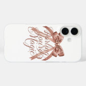 Inspirerend roze gouden schrift met strik Case-Mate iPhone case (Achterkant (horizontaal))