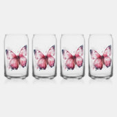 Inspirerend Roze Hoop Vlinder Blikvorm Glas (Achterkant)