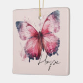 Inspirerend Roze Hoop Vlinder Keramisch Ornament (Links)