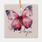 Inspirerend Roze Hoop Vlinder Keramisch Ornament (Voorkant)