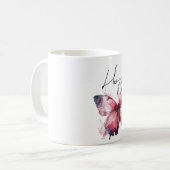 Inspirerend Roze Hoop Vlinder Koffiemok (Voorkant links)