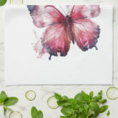 Inspirerend Roze Hoop Vlinder Theedoek (Gevouwen)