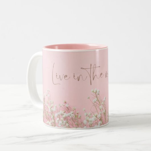 Inspirerend Roze Keramische Mok (Voorkant links)