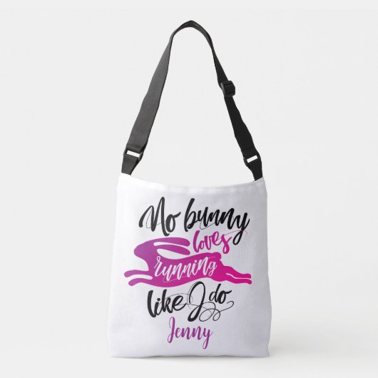 Inspirerend roze konijnenloop en modern script crossbody tas (Voorkant)
