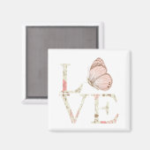 Inspirerend Roze Liefde Vlinder Bloemen Magneet (Voorkant / Achterkant)