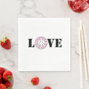 Inspirerend Roze Liefde Vrede Harten Servet