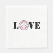 Inspirerend Roze Liefde Vrede Harten Servet (Voorkant)