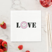 Inspirerend Roze Liefde Vredesharten Servet (Insitu)