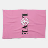 Inspirerend Roze Liefde Vredesharten Theedoek (Horizontaal)