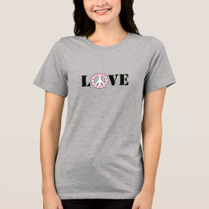 Inspirerend Roze Liefde Vredesharten Tri-Blend Shirt