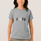 Inspirerend Roze Liefde Vredesharten Tri-Blend Shirt (Voorkant)
