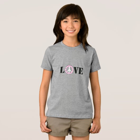 Inspirerend Roze Liefde Vredesharten Tri-Blend Shirt (Voorkant volledig)