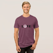 Inspirerend Roze Liefde Vredesharten Tri-Blend Shirt (Voorkant volledig)
