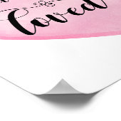 Inspirerend roze liefdescitaat Wit Poster hart (Hoek)