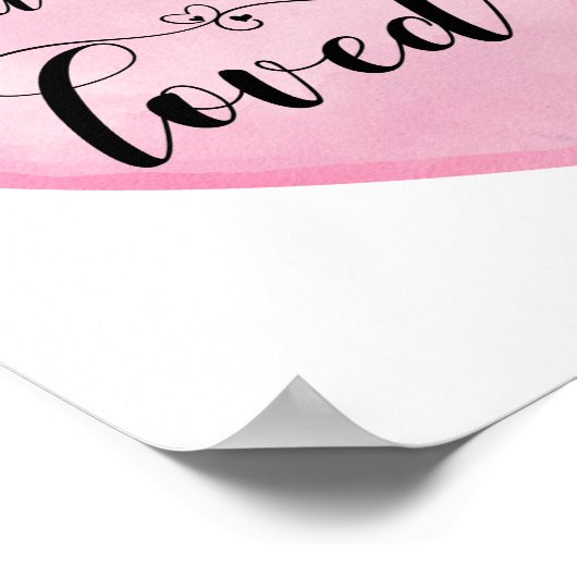 Inspirerend roze liefdescitaat Wit Poster hart (Hoek)