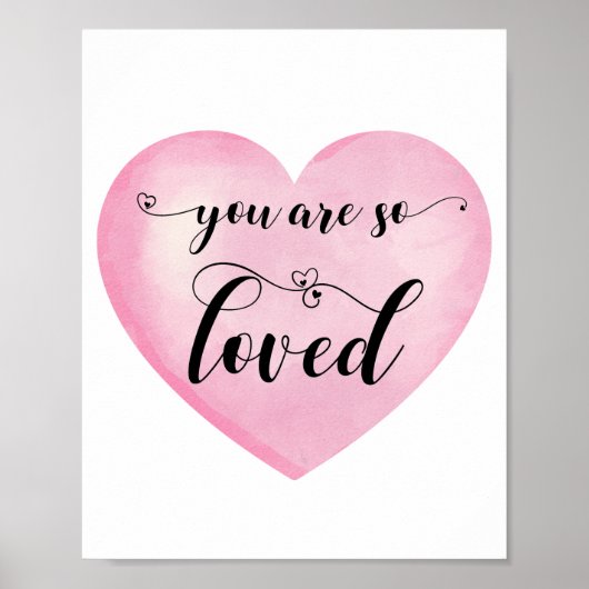 Inspirerend roze liefdescitaat Wit Poster hart (Voorkant)