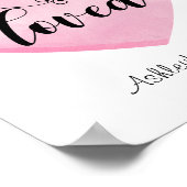 Inspirerend roze liefdescitaat Wit Poster hart (Hoek)