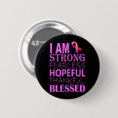 Inspirerend roze lintbevestiging ronde button 5,7 cm (Voorkant /achterkant)