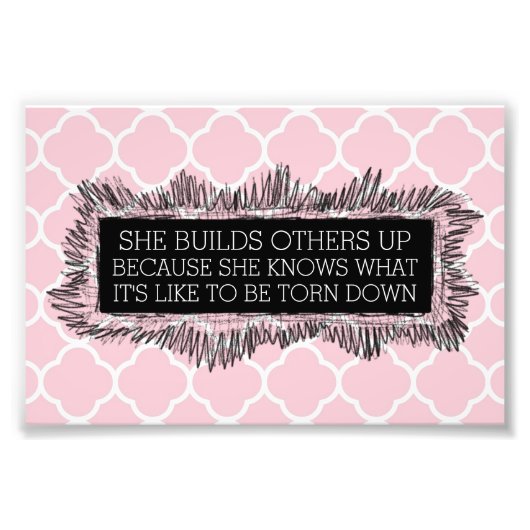 Inspirerend Roze Quatrefoil Foto afdrukken (Voorkant)