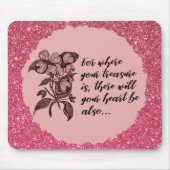 Inspirerend roze schatkistprijsopgave muismat (Voorkant)