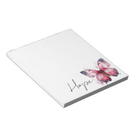 Inspirerend Roze Witte Hoop Vlinder Notitieblok