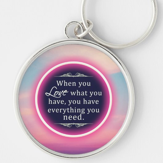 Inspirerend roze wolk sleutelhanger (Voorkant)