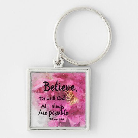 Inspirerend Rozen Sleutelhanger met de Schrift (Voorkant)