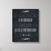 Inspirerend Rumi citaat op Silence and God Canvas Afdruk (Voorkant)