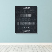 Inspirerend Rumi citaat op Silence and God Canvas Afdruk (Insitu (Houten vloer))