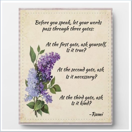Inspirerend Rumi Quote Lavender Floral Sign Fotoplaat
