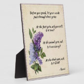 Inspirerend Rumi Quote Lavender Floral Sign Fotoplaat (Zijkant)