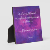 Inspirerend Rumi Quote op een Paarse achtergrond Fotoplaat (Voorkant)