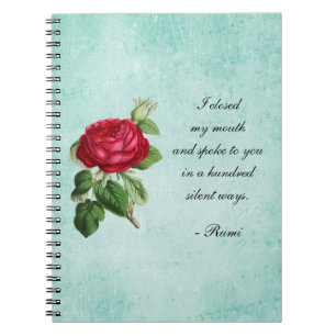 Inspirerend Rumi Quote op Green Faux Perkament Notitieboek
