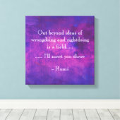 Inspirerend Rumi Quote over Paars Abstract Canvas Afdruk (Insitu (Houten vloer))
