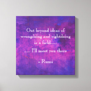 Inspirerend Rumi Quote over Paars Abstract Canvas Afdruk