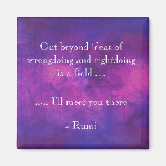 Inspirerend Rumi Quote over Paars Abstract Magneet (Voorkant)