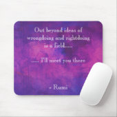 Inspirerend Rumi Quote over Paars Abstract Muismat (Met muis)