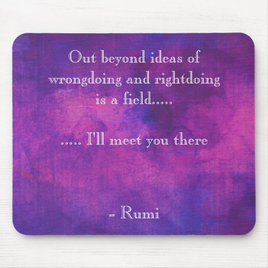 Inspirerend Rumi Quote over Paars Abstract Muismat (Voorkant)