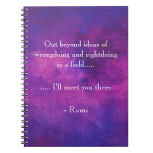 Inspirerend Rumi Quote over Paars Abstract Notitieboek