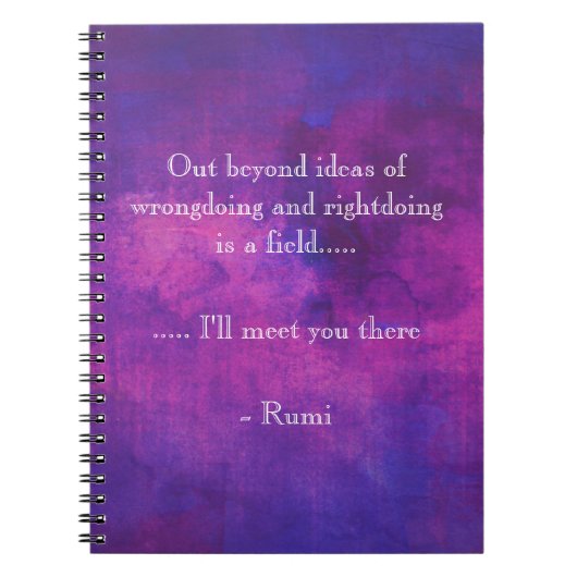 Inspirerend Rumi Quote over Paars Abstract Notitieboek (Voorkant)